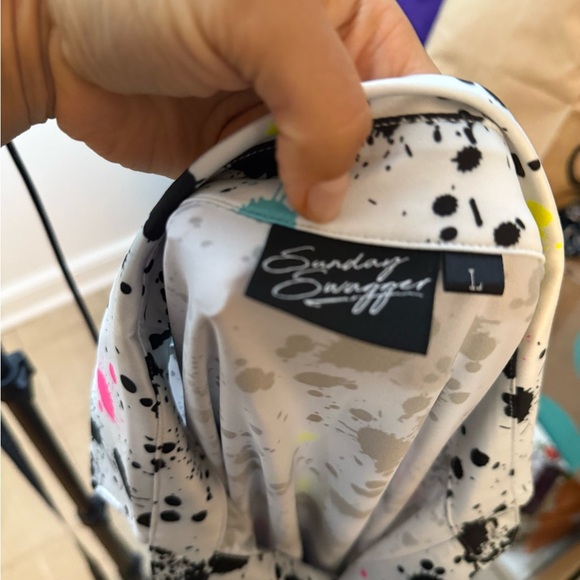 Sunday Swagger Neon Paint Splatter Golf Polo - Picture 4 of 4